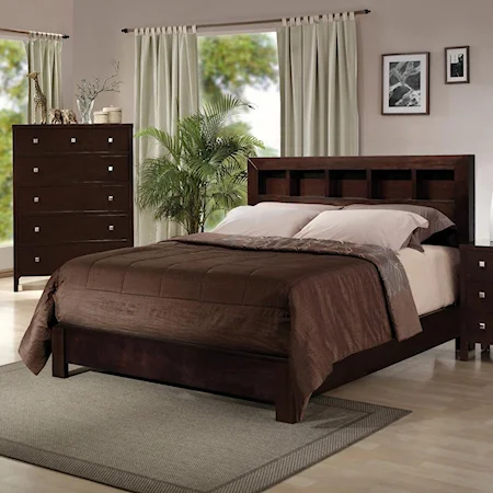 Queen Bookcase Bed with Low Profile Footboard